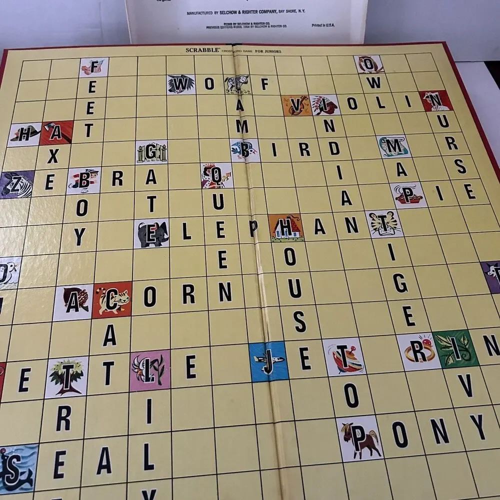 VINTAGE 1968 SCRABBLE FOR JUNIORS BOARD GAME Edition Three Crossword Game